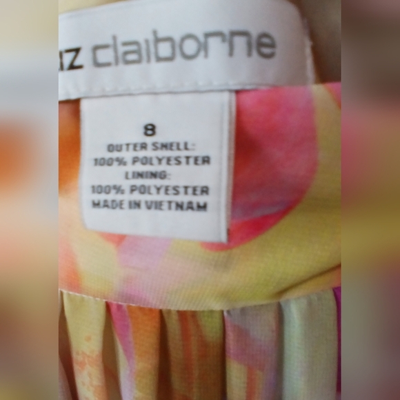 Liz Claiborne Pink & Orange Watercolor Chiffon Midi Skirt Coquette Size 8 Fairy - Picture 4 of 4